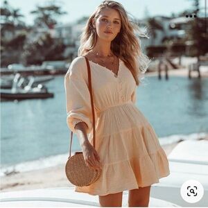 Cream Peasant Dress New with Tags On